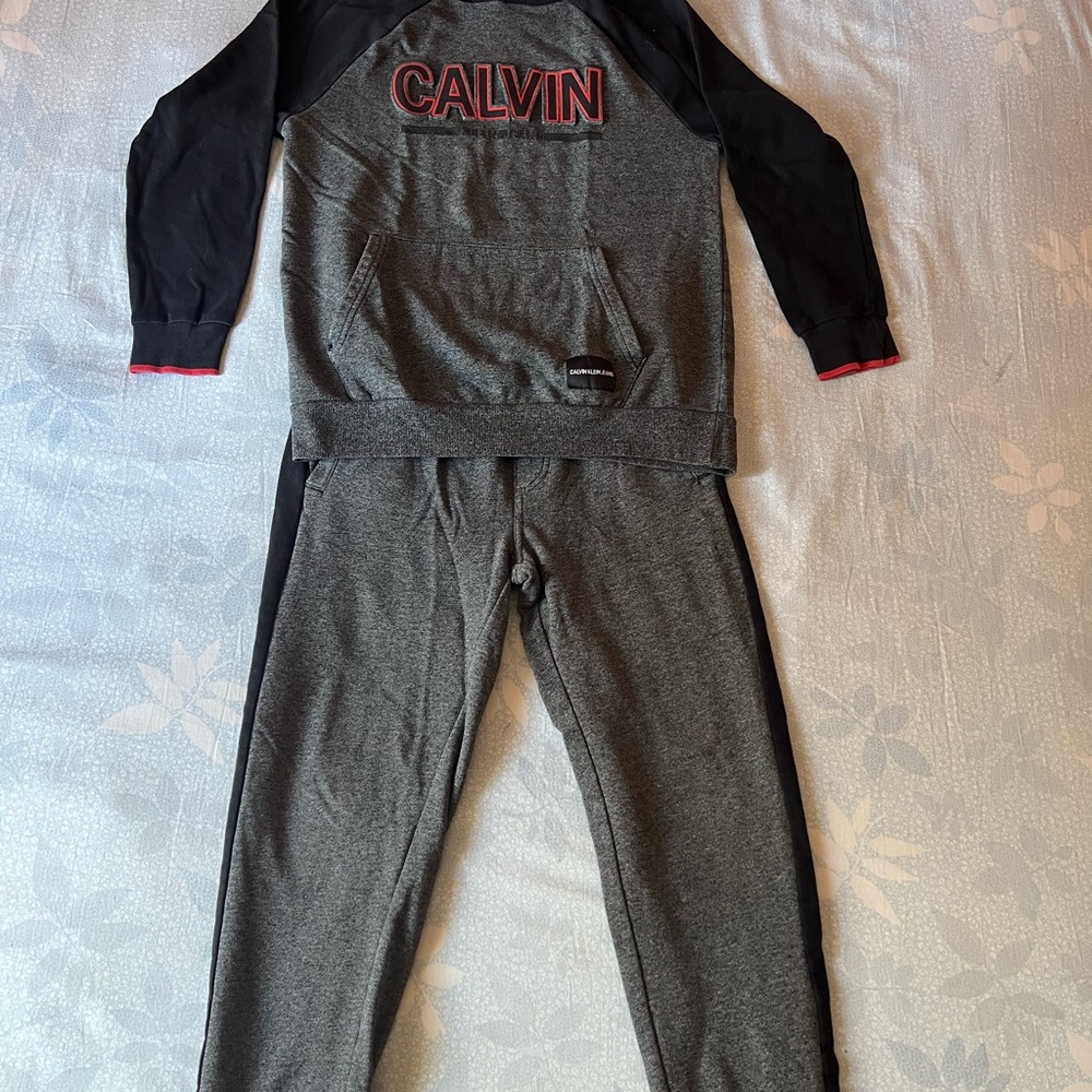Calvin Klein Gray and Black Sweatpants Joggers